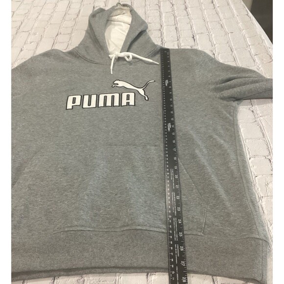 Puma Sweatshirt Unisex Size L Color Gray Embroidered Hoodie - Picture 5 of 8